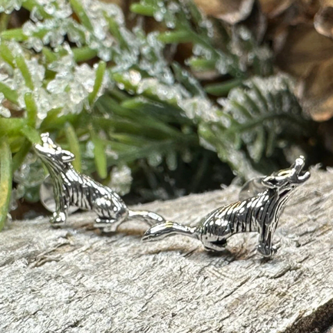 Load image into Gallery viewer, Howling Wolf Earrings
