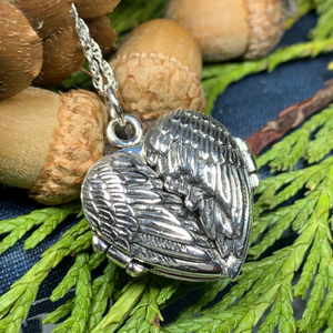 Angel Wings Silver Locket Necklace