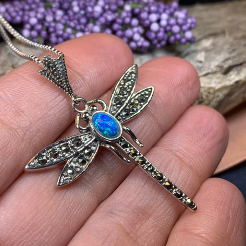 Load image into Gallery viewer, Opal Dragonfly Necklace
