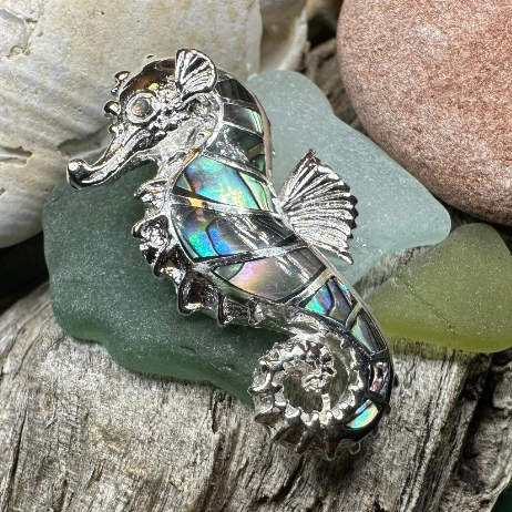 Abalone Seahorse Necklace