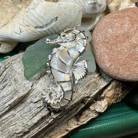 Load image into Gallery viewer, Abalone Seahorse Necklace
