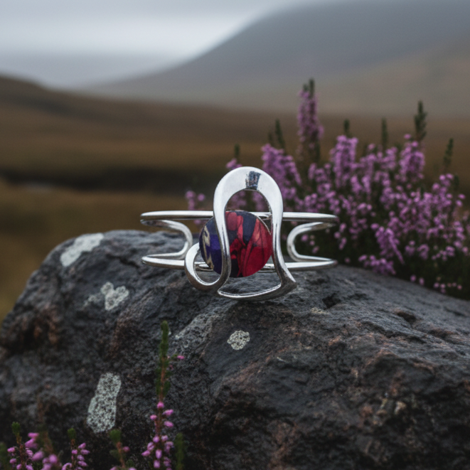 Heathergems Heart Scottish Bracelet - Handmade in Scotland — view 2