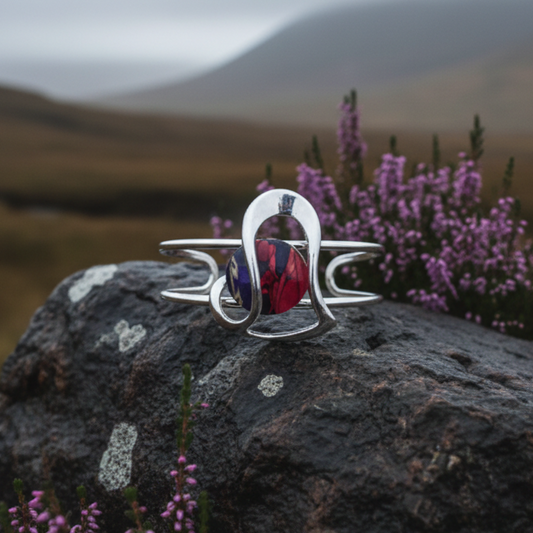 Heathergems Heart Scottish Bracelet - Handmade in Scotland