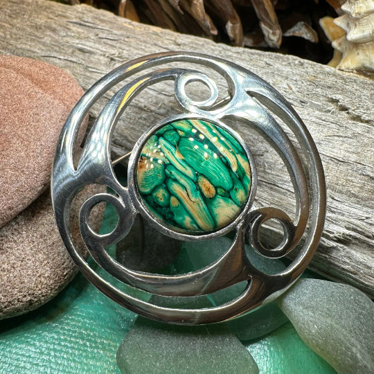 Alana Heathergems Celtic Brooch - Handmade in Scotland
