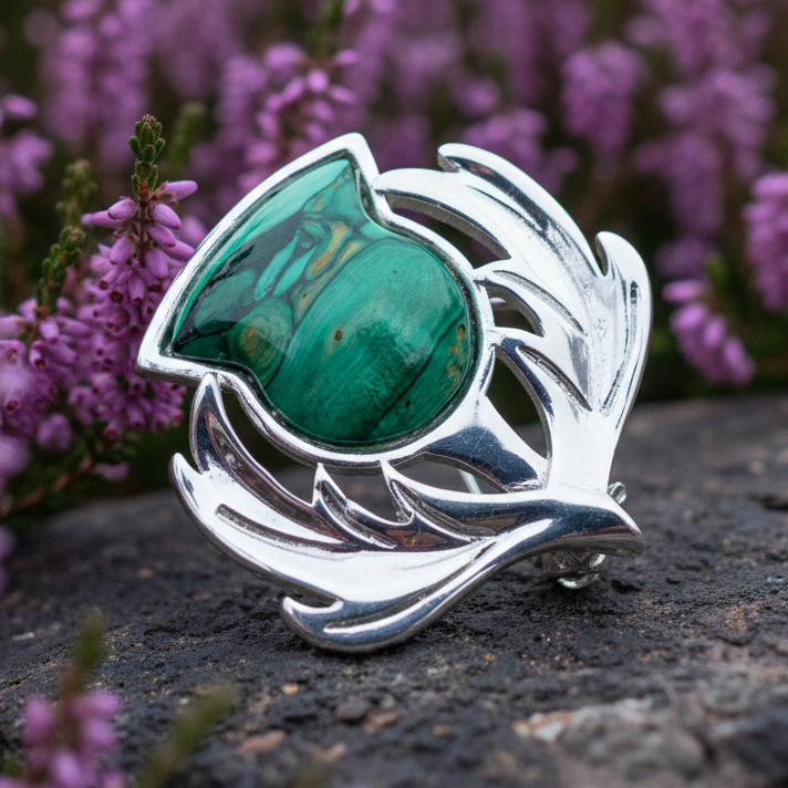 Scotland Heathergems Thistle Brooch
