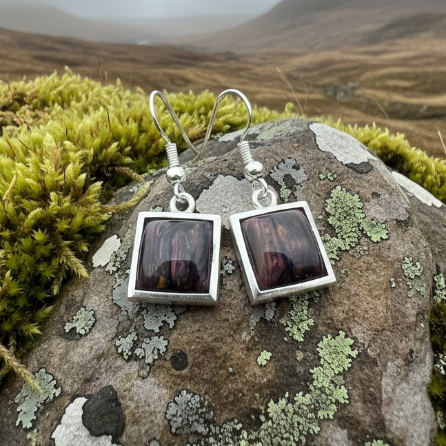 Heathergems Square Earrings - Handmade in Scotland — view 3