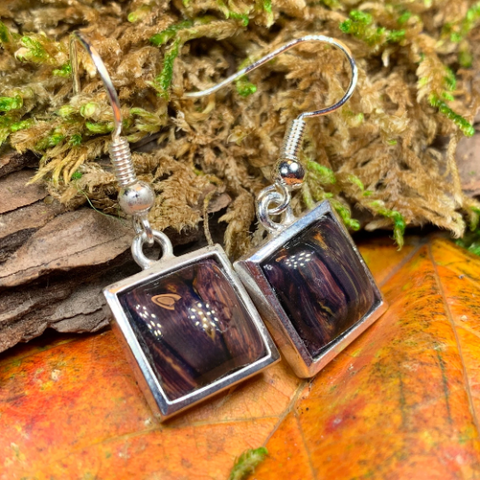 Load image into Gallery viewer, Heathergems Square Earrings - Handmade in Scotland
