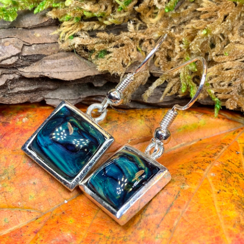 Load image into Gallery viewer, Heathergems Square Earrings - Handmade in Scotland
