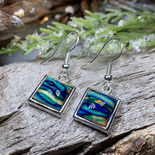 Heathergems Square Earrings - Handmade in Scotland — view 4