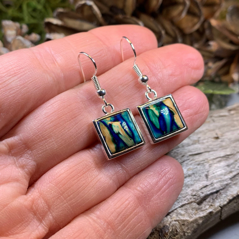 Load image into Gallery viewer, Heathergems Square Earrings - Handmade in Scotland
