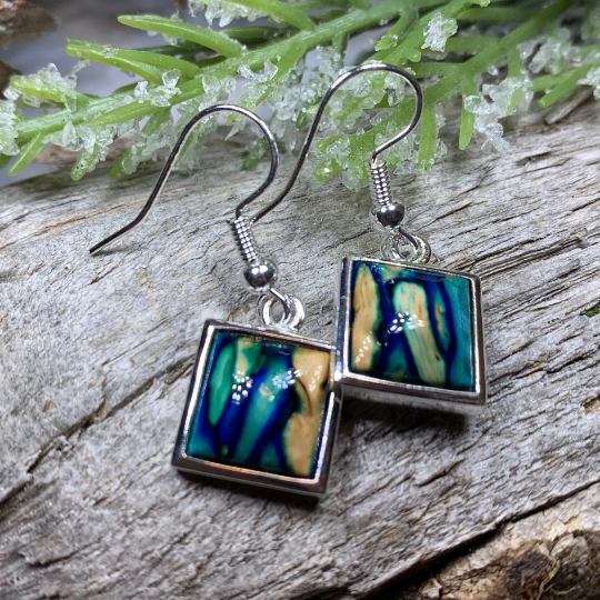Heathergems Square Earrings - Handmade in Scotland