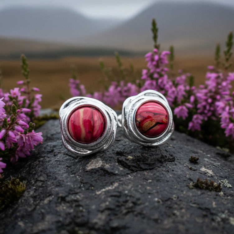 Celtic Heathergems Post Earrings - Handmade in Scotland