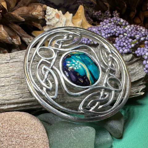 Load image into Gallery viewer, Heathergems Celtic Knot Brooch - Classic Scottish Jewelry
