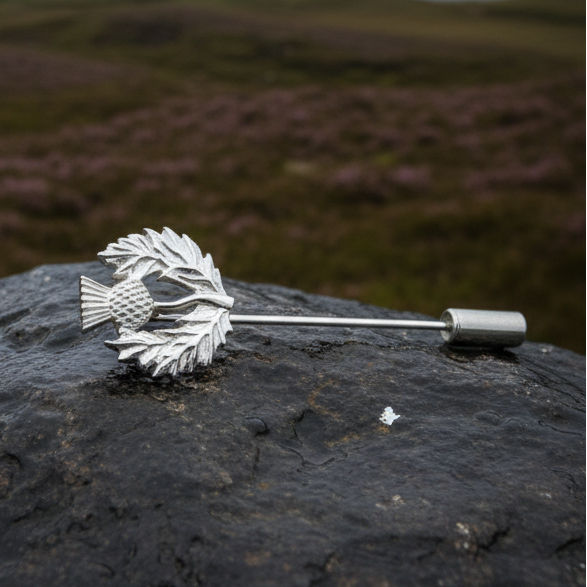 Scotland Thistle Pin in Sterling Silver