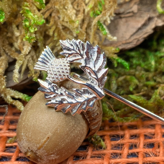 Scotland Thistle Pin in Sterling Silver — view 5