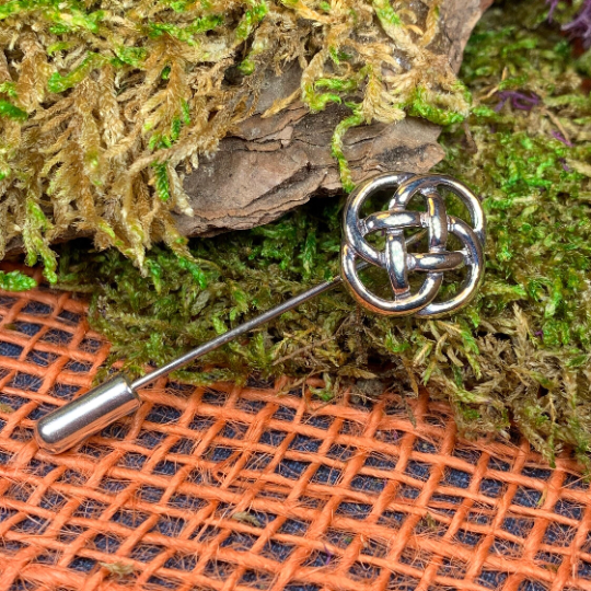 Celtic Knot Tie Pin in Sterling Silver — view 5