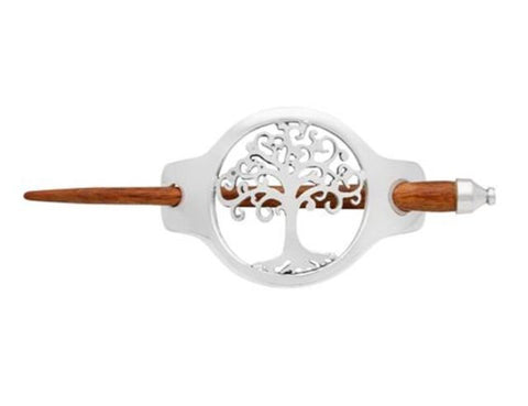 Load image into Gallery viewer, Tree of Life Hair Slide, Celtic Hair Barrette, Hair Jewelry, Shawl Pin, Celtic Tree, Celtic Barrette, Mom Gift, Friendship Gift
