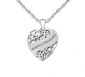 Trinity Knot Soul Mate Heart Necklace