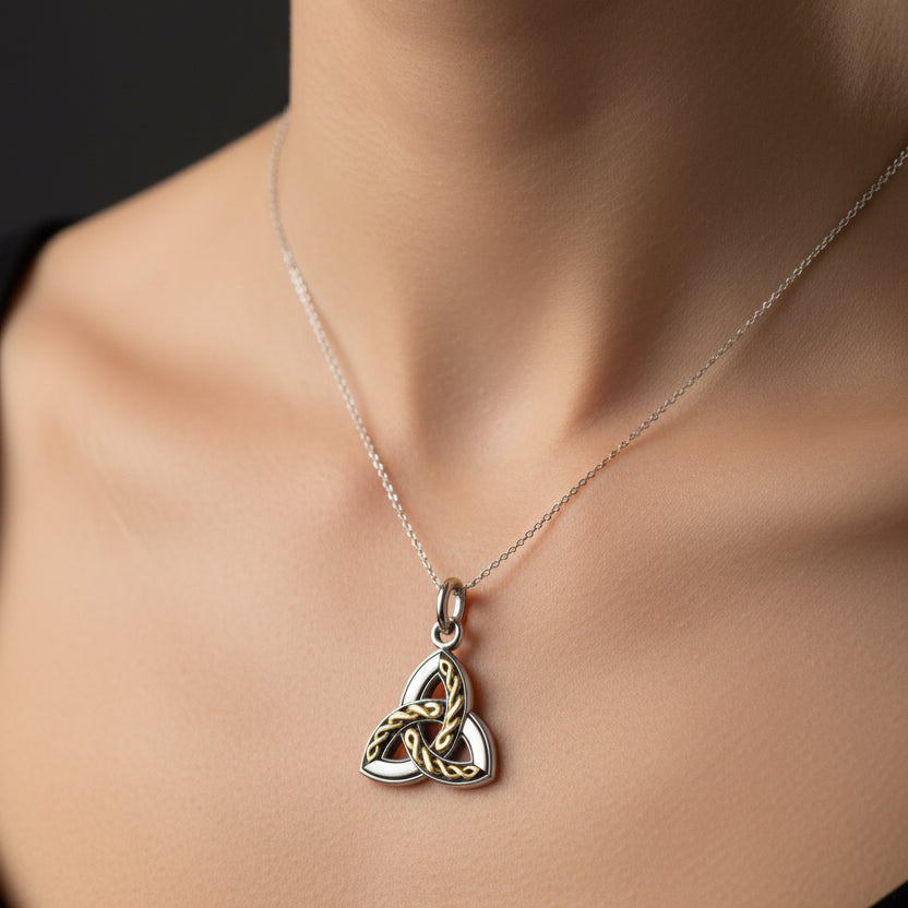 Errill Celtic Trinity Knot Necklace in Sterling Silver