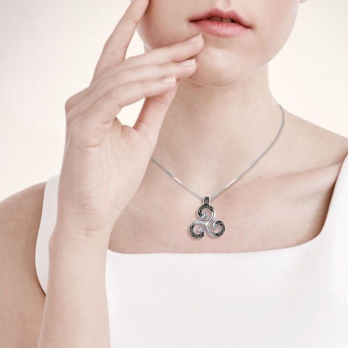 Finglas Celtic Triskele Necklace — view 9