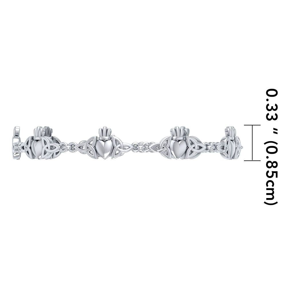 Lavena Celtic Knot Claddagh Bracelet in Sterling Silver — view 7