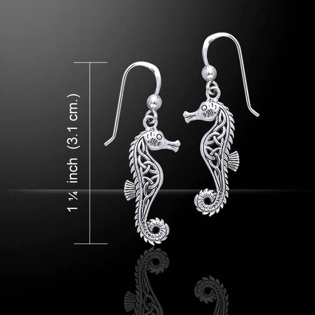Seahorse Earrings, Celtic Jewelry, Nautical Jewelry, Mom Gift, Anniversary Gift, Irish Jewelry, Wife Gift, Beach Jewelry, Ocean Jewelry