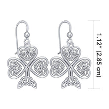 Load image into Gallery viewer, Shamrock Earrings, Celtic Jewelry, Feis Accessory, Irish Dancer, Celtic Knot Earrings, Wiccan Jewelry, Nature Jewelry, Ireland, Gift for Her
