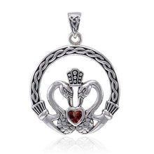 Load image into Gallery viewer, Celtic Swan Claddagh Necklace
