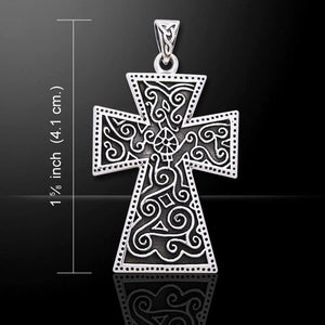 Ancient Spiral Celtic Cross Necklace 06