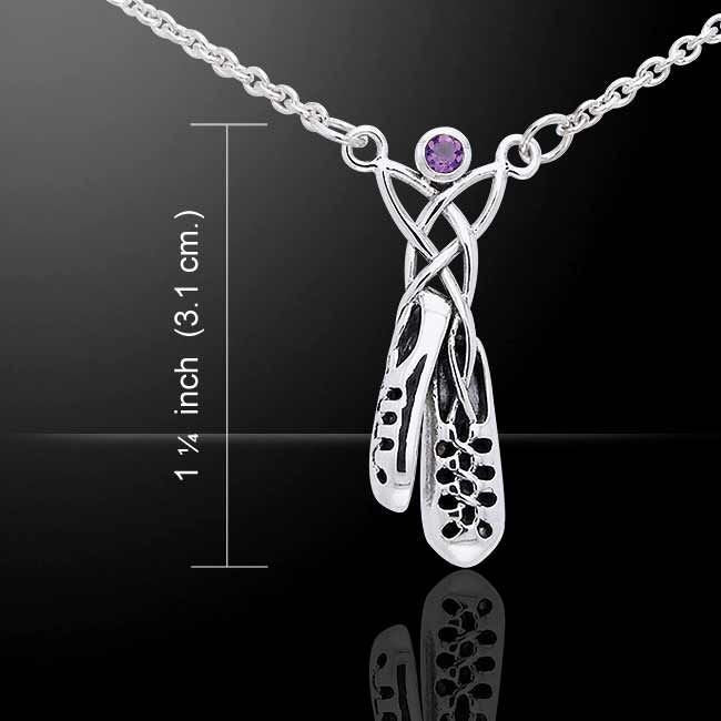Kassidy Irish Dance Shoes Necklace in Sterling Silver — view 6