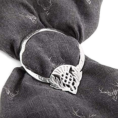Load image into Gallery viewer, Celtic Thistle Scarf Ring - Handmade in Scotland
