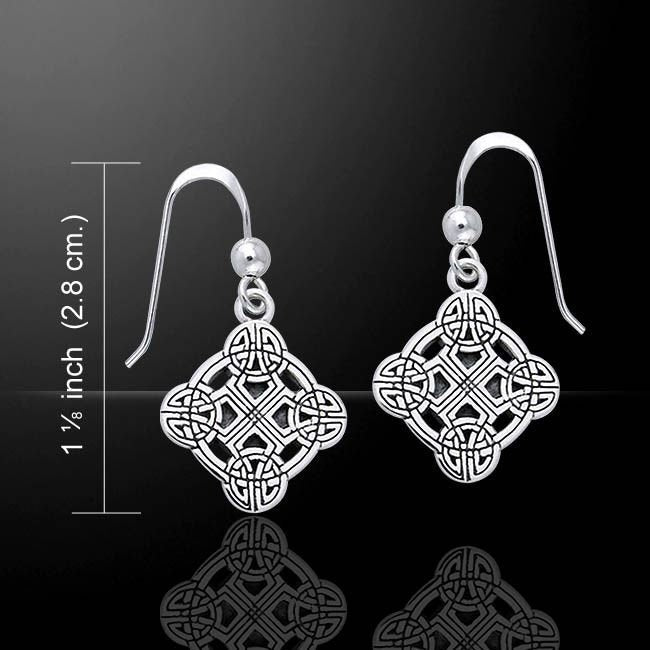 Mirna Celtic Knot Earrings in Sterling Silver — view 7