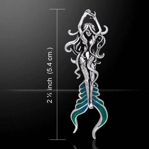 Load image into Gallery viewer, Diver Mermaid Necklace in Sterling Silver
