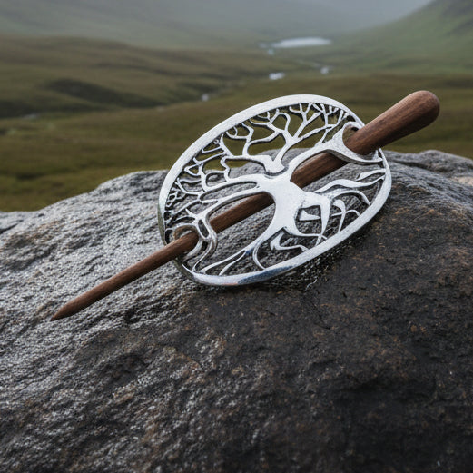 Tree of Life Hair Slide, Celtic Jewelry, Mom Gift, Tree Jewelry, Friendship Gift, Wiccan Jewelry, Anniversary Gift, Bun Holder, Hair Clip
