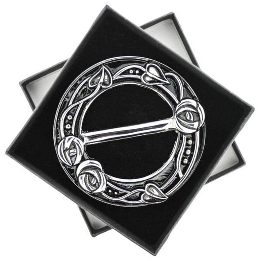 Celtic Roses Scarf Ring, Scotland Jewelry, Mackintosh Jewelry, Flower Jewelry, Celtic Jewelry, Mom Gift, Wife Gift, Celtic Scarf Slide