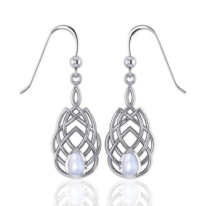 Sterling Silver earrings features traditional Celtic designs symbolizing love and friendship. Perfect gift for Celtic heritage.