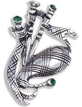 Load image into Gallery viewer, Bagpipes Crystal Brooch
