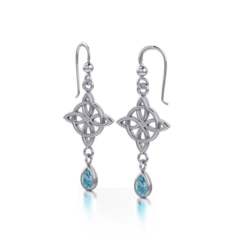 Quaternary Celtic Knot Earrings in Sterling Silver — view 13