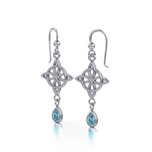Quaternary Celtic Knot Earrings in Sterling Silver — view 13