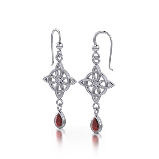 Quaternary Celtic Knot Earrings in Sterling Silver — view 10