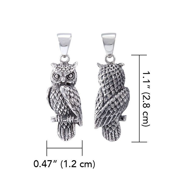 Watchful Owl Necklace in Sterling Silver