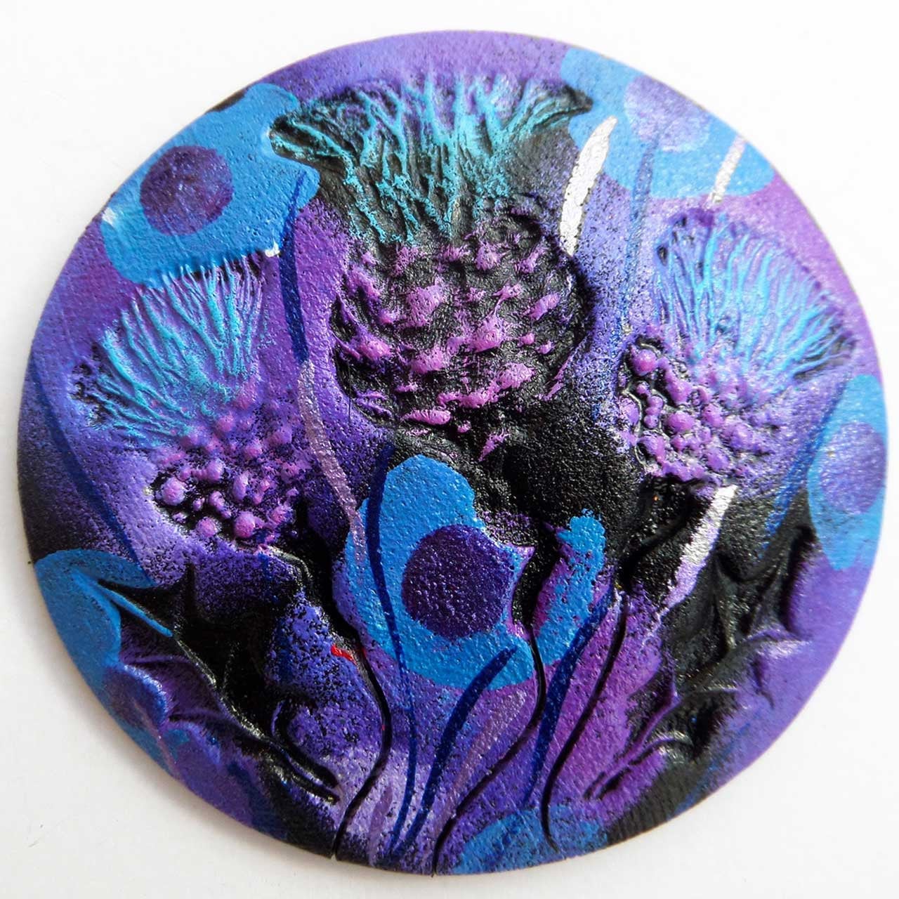 Scotland Triple Thistle Brooch - Handmade in Scotland — view 13