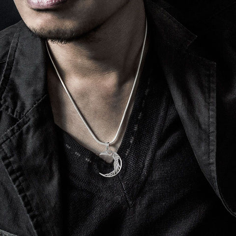Load image into Gallery viewer, Raven Moon Necklace
