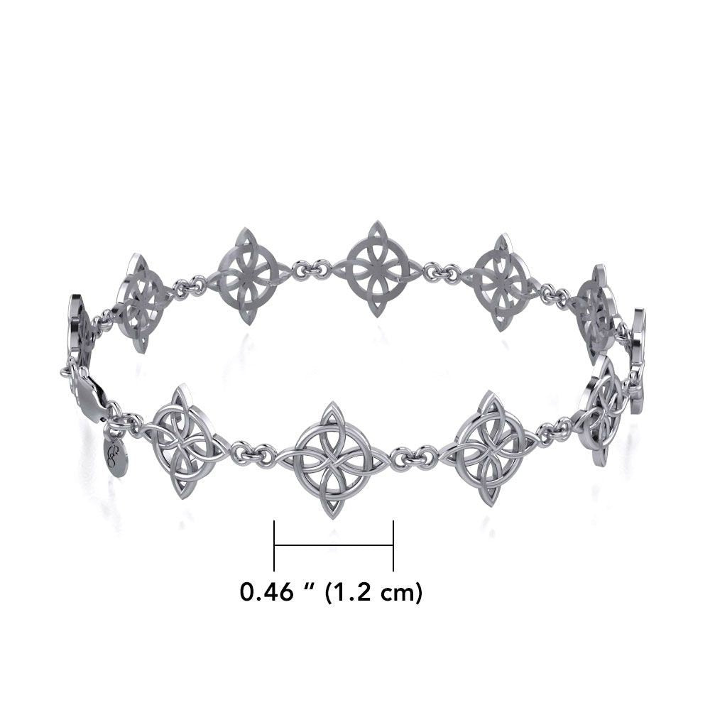 Freya Quaternary Celtic Knot Bracelet in Sterling Silver — view 8