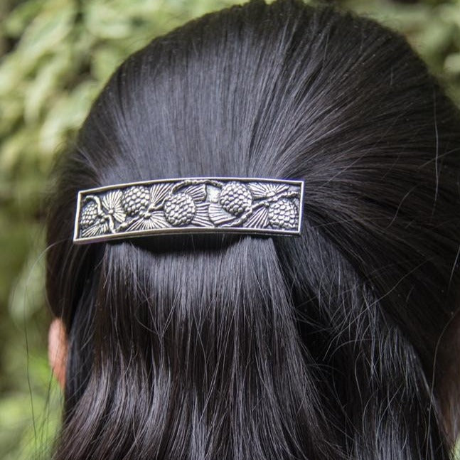 Pine Cone Hair Clip, Celtic Barrette, Tree Jewelry, Pagan Jewelry, Friendship Gift, Wiccan Jewelry, Native American Jewelry, Animal Barrette