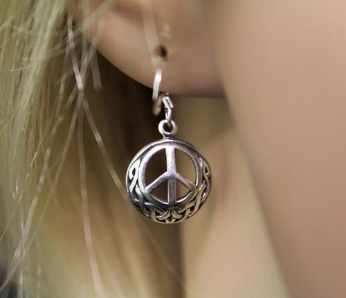 Celtic Peace Sign Earrings — view 7