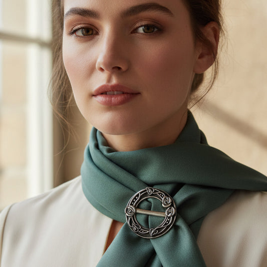 Celtic Roses Scarf Ring, Scotland Jewelry, Mackintosh Jewelry, Flower Jewelry, Celtic Jewelry, Mom Gift, Wife Gift, Celtic Scarf Slide