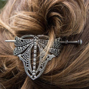 Dragonfly Hair Slide, Celtic Barrette, Hair Jewelry, Wiccan Jewelry, Celtic Jewelry, Shawl Pin, Art Deco Jewelry, Bun Holder