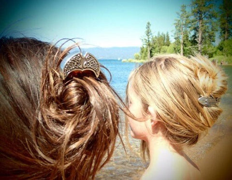 Load image into Gallery viewer, Celtic Knot Hair Stick, Celtic Barrette, Irish Jewelry, Pagan Jewelry, Friendship Gift, Wiccan Jewelry, Norse Jewelry, Hair Slide Barrette
