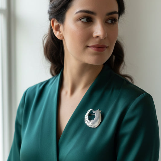 Celtic Fox Brooch - Handmade in Scotland